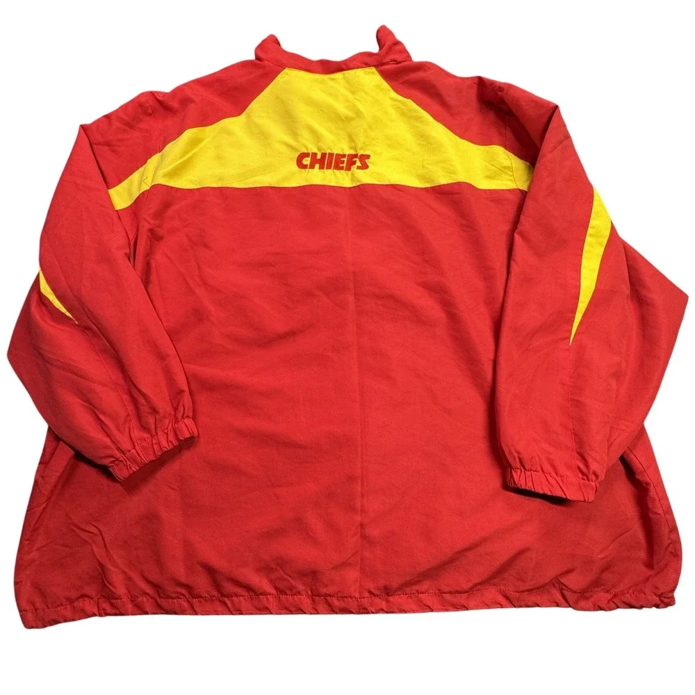Kansas City Chiefs NFL Team Apparel Jacket Mens 6XL Red Yellow Windbreaker